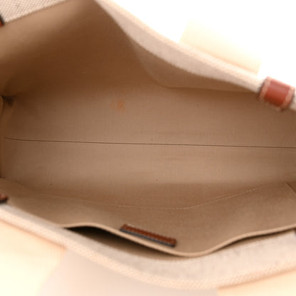 Chloe Cotton Calfskin Medium Woody Ribbon Tote White Brown 5 of 13