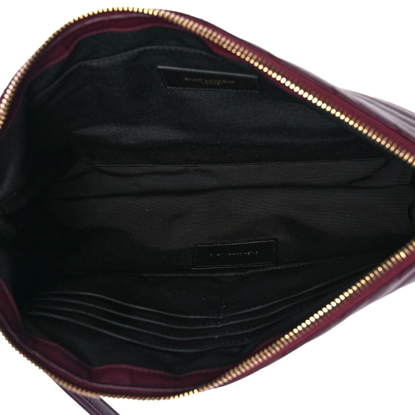 Calfskin Matelasse Chevron Monogram Tablet Pouch Bordeaux