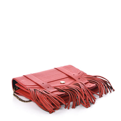 Proenza Schouler Lambskin PS1 Fringe Chain Wallet Red 4 of 8