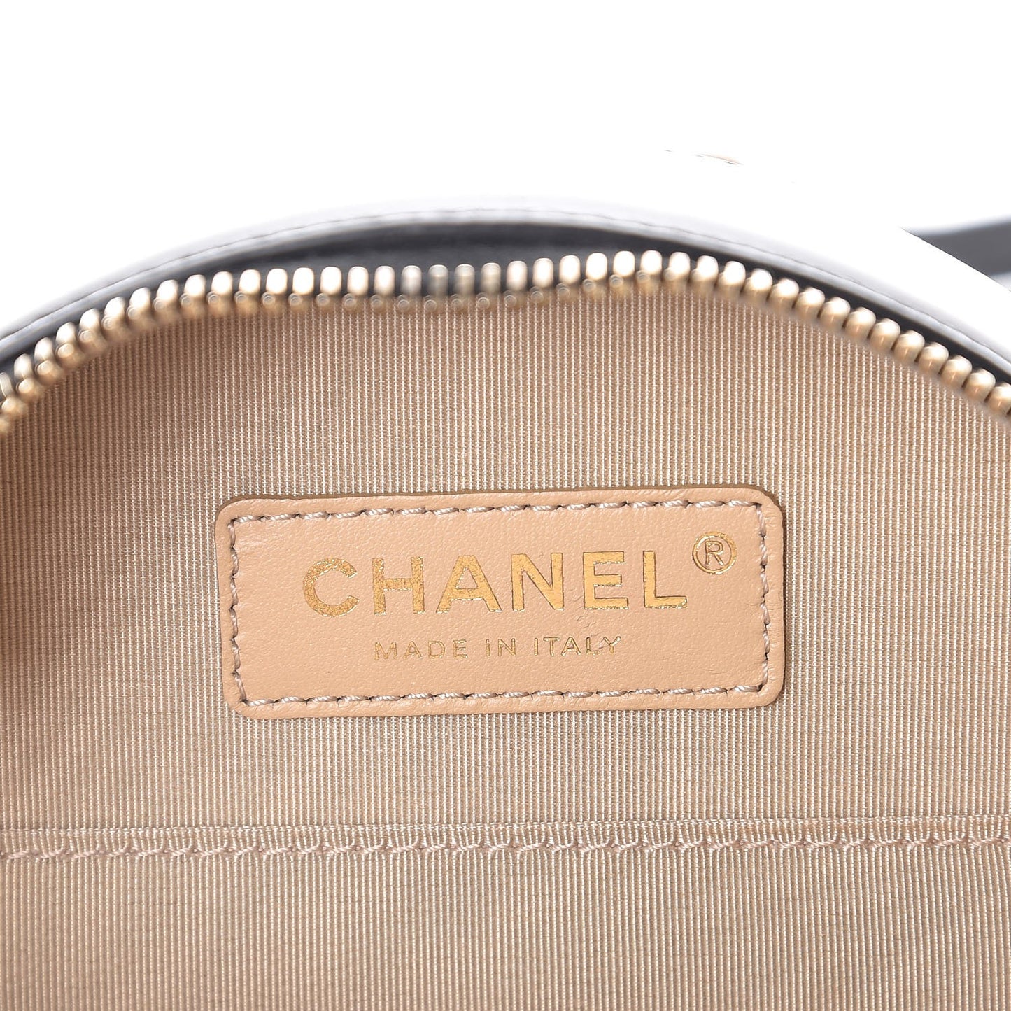 Glazed Calfskin Round As Earth Evening Bag Black