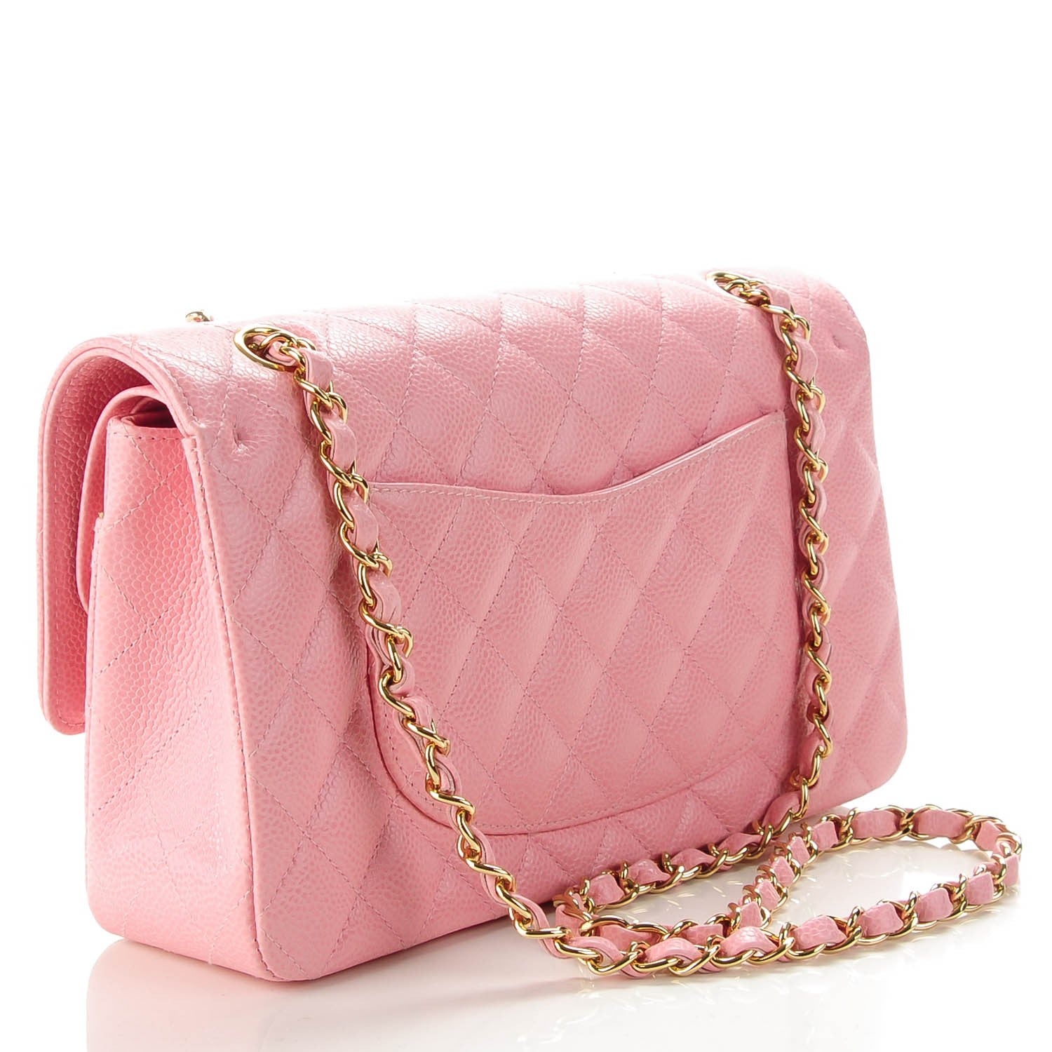 Chanel Caviar Quilted Medium Double Flap Pink 3 of 8