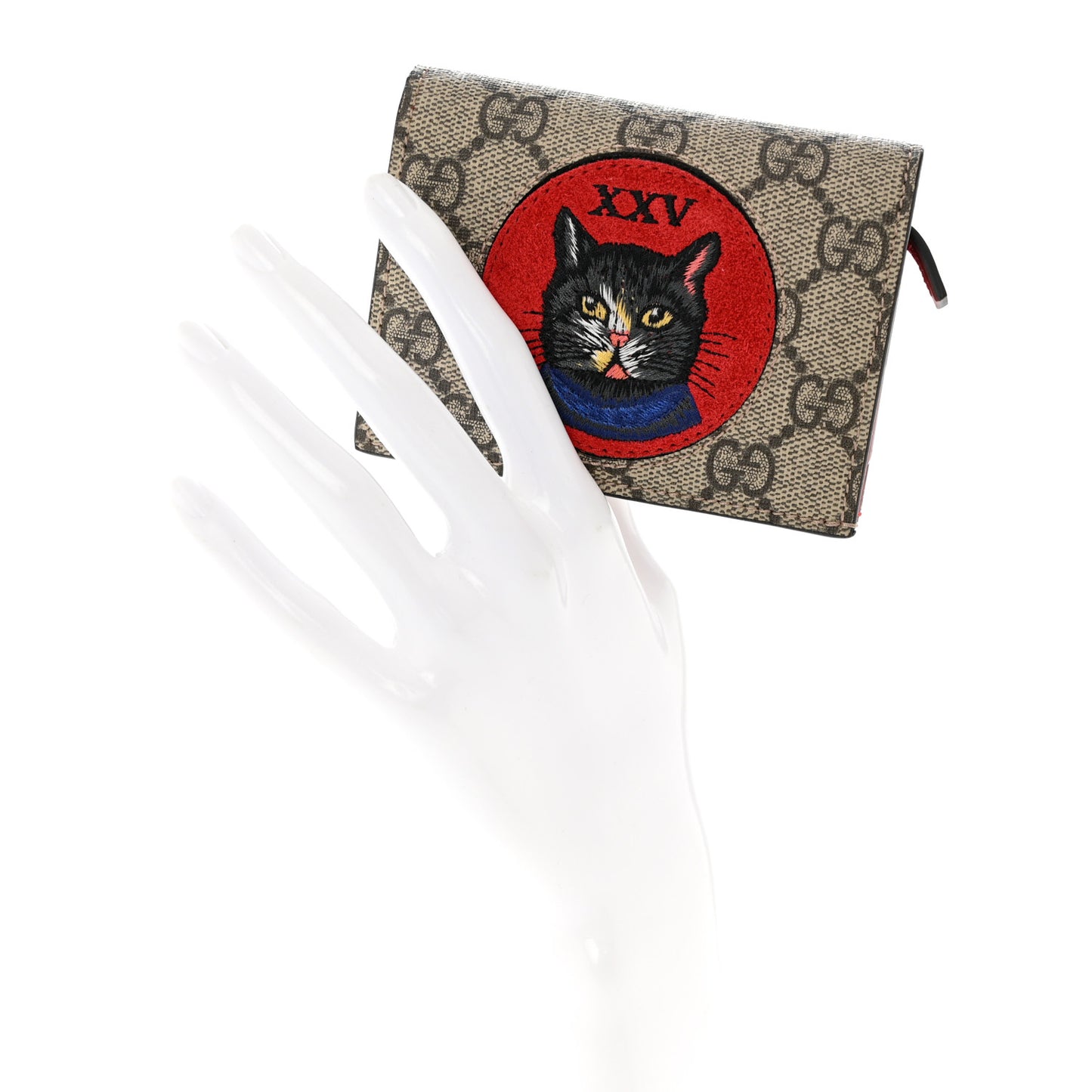 Soft GG Supreme Monogram Mystic Cat Card Case Wallet