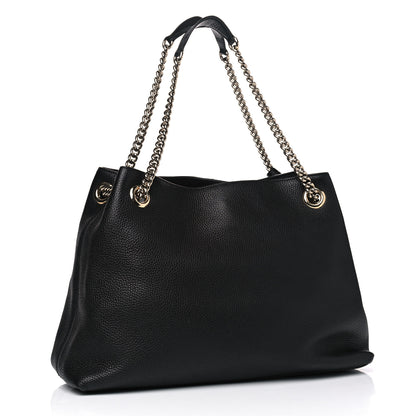 Gucci Pebbled Calfskin Medium Soho Chain Shoulder Bag Black 2 of 4