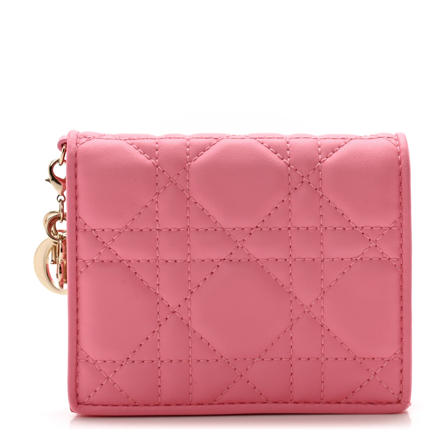 Christian Dior Lambskin Cannage Mini Lady Dior Wallet Pink 1 of 10