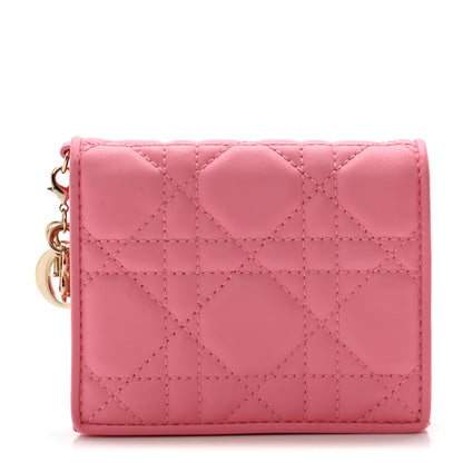 Christian Dior Lambskin Cannage Mini Lady Dior Wallet Pink 1 of 10
