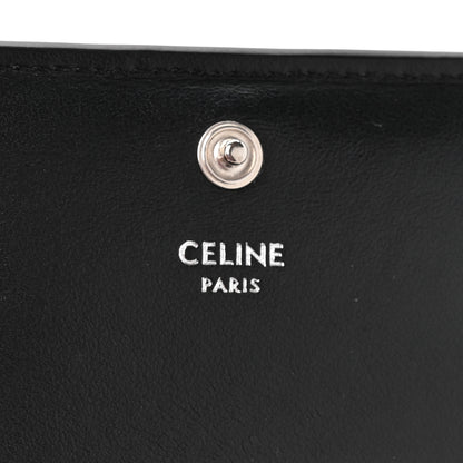 Celine Shiny Calfskin Triomphe Compact Wallet Black 7 of 10