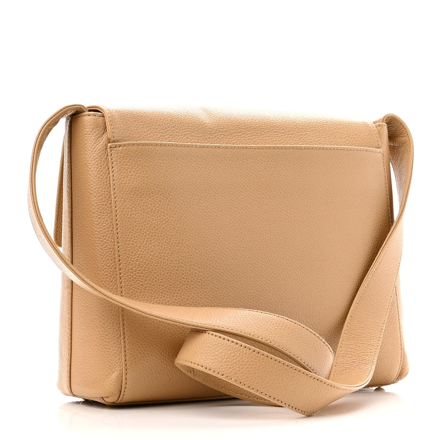 Caviar Flap Shoulder Bag Beige