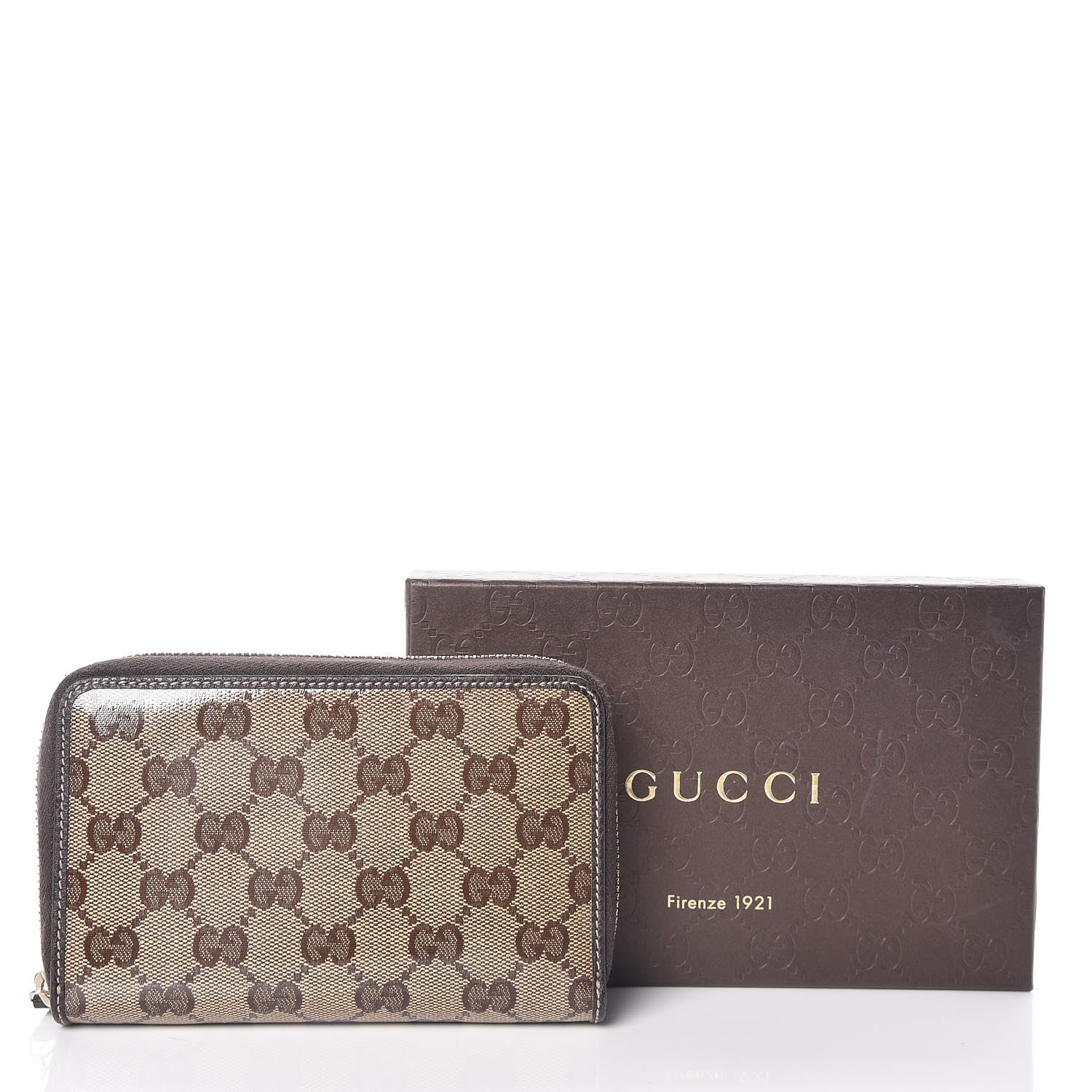 Gucci Crystal Monogram Zip Around Wallet Brown 10 of 10