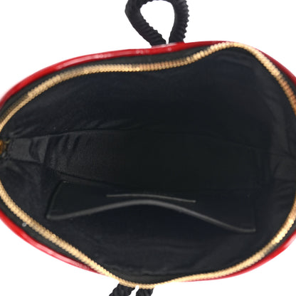 Saint Laurent Patent Crocodile Embossed Sac Coeur Heart Shaped Clutch Red 5 of 6