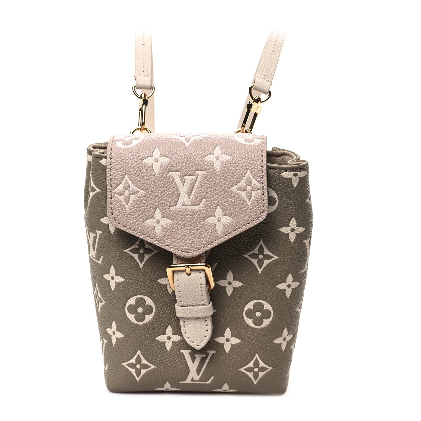 Empreinte Monogram Spring in the City Tiny Backpack Kaki Beige Cream