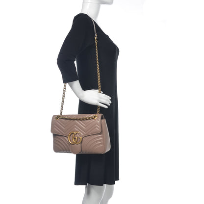 Gucci Calfskin Matelasse Medium GG Marmont Shoulder Bag Porcelain Rose 2 of 14