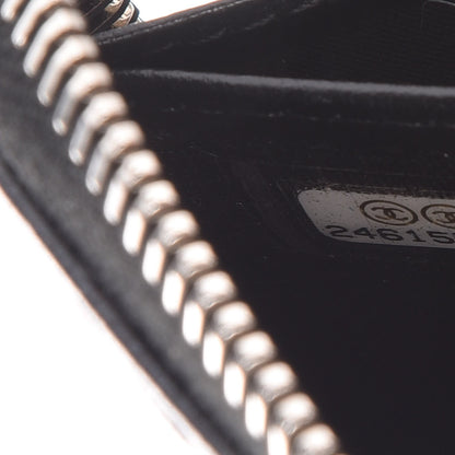 Chanel Lambskin Camellia Embossed Large Zip Around Gusset Wallet Black 8 of 14