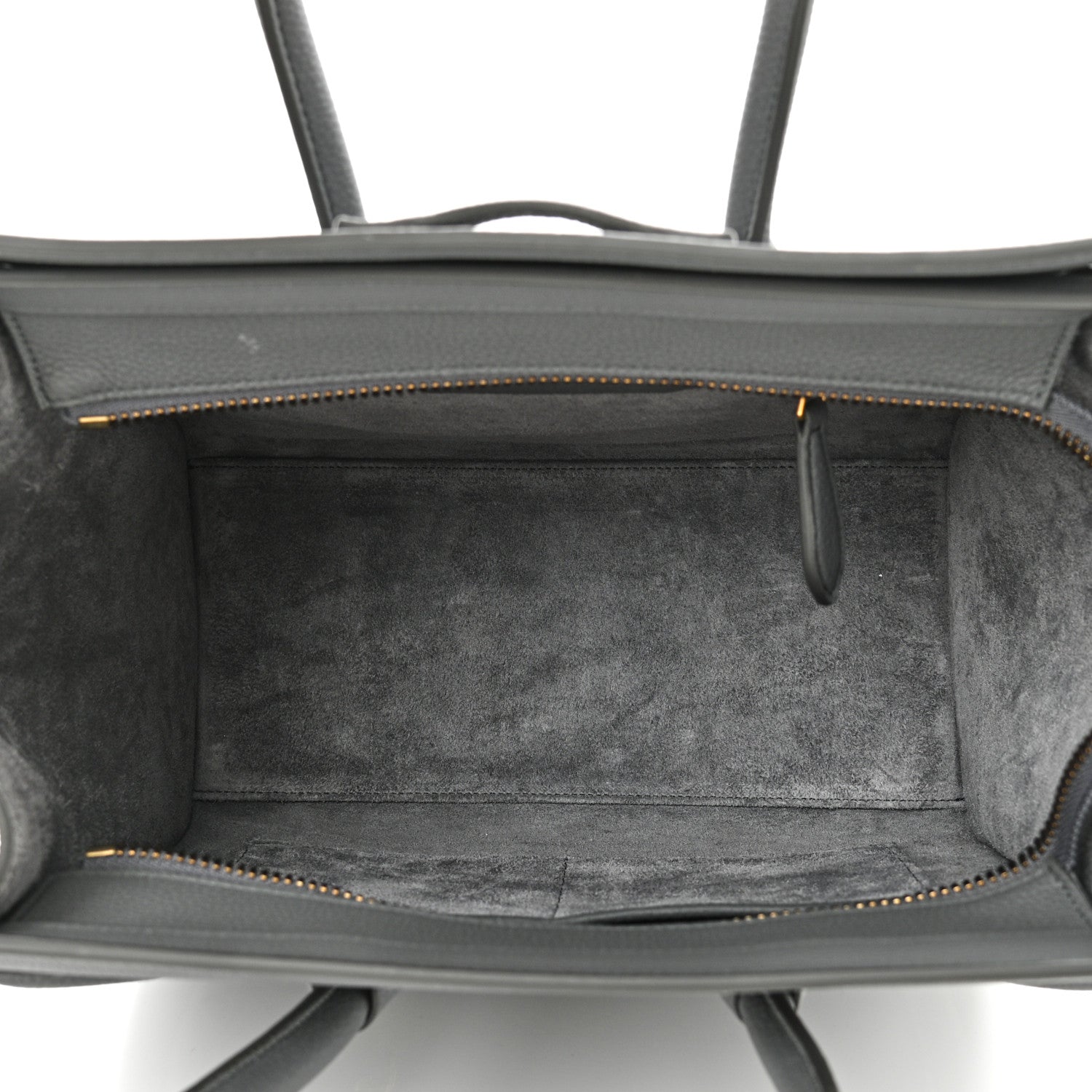 Celine Drummed Calfskin Micro Luggage Kohl 4 of 10
