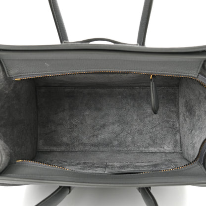 Celine Drummed Calfskin Micro Luggage Kohl 4 of 10