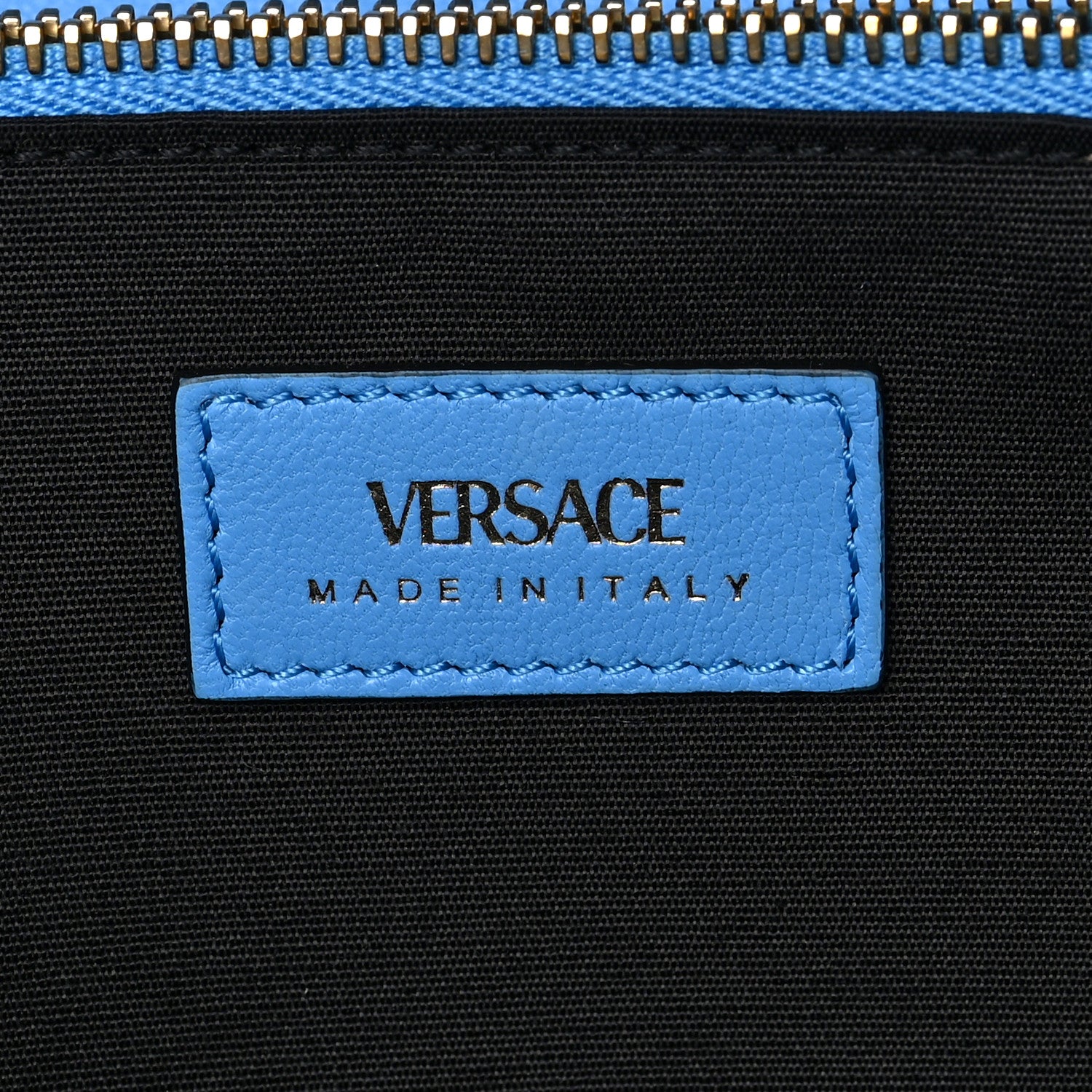 Versace Lambskin Quilted Medusa Wallet on Chain Crossbody Blue 5 of 6