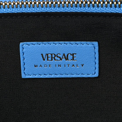 Versace Lambskin Quilted Medusa Wallet on Chain Crossbody Blue 5 of 6