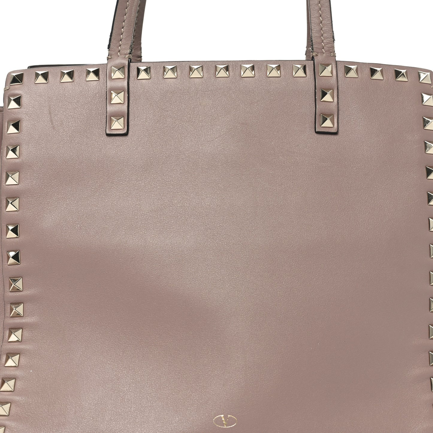 Nappa Rockstud Double Handle Cinch Tote Poudre