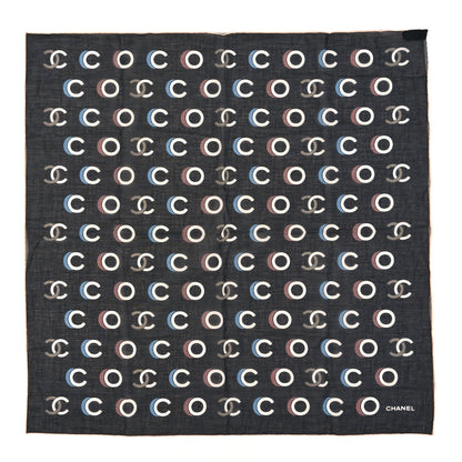 Chanel Cotton CC Coco Bandana Black Ecru 1 of 3