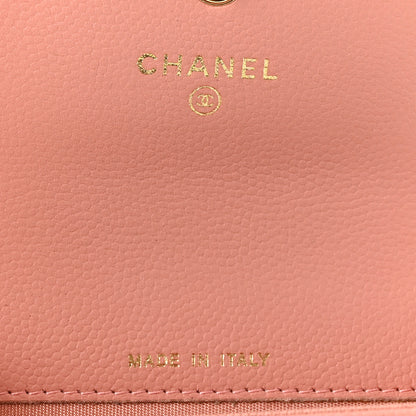 Chanel Caviar Quilted Boy Flap Card Holder Wallet Light Pink 6 of 8