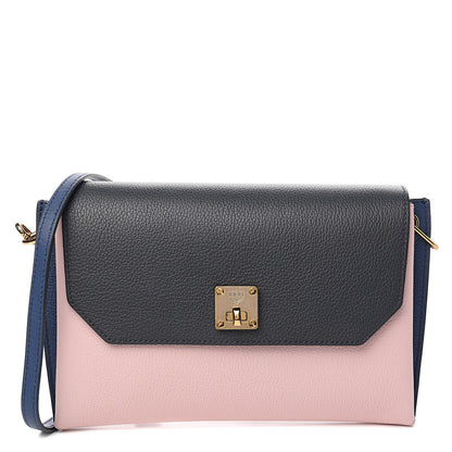 MCM Grained Calfskin Small Milla Clutch Pale Mauve Navy 1 of 10