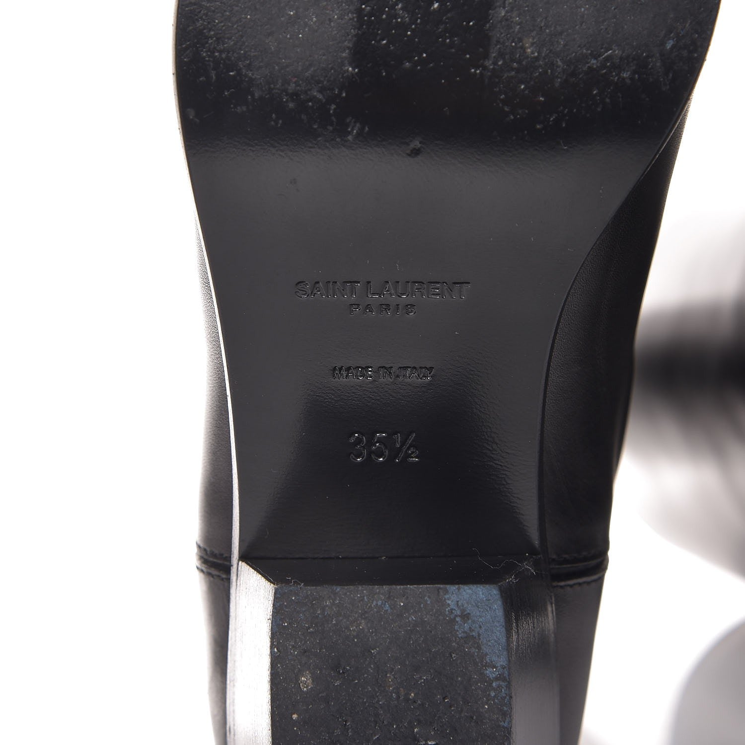 Saint Laurent Calfskin Rock Long Boots 35.5 Black 8 of 10