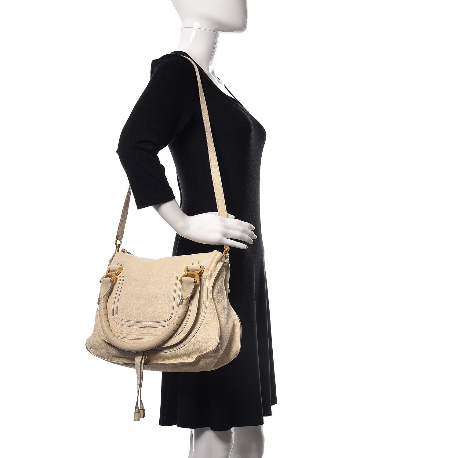 Chloe Calfskin Medium Marcie Satchel Cream 3 of 18