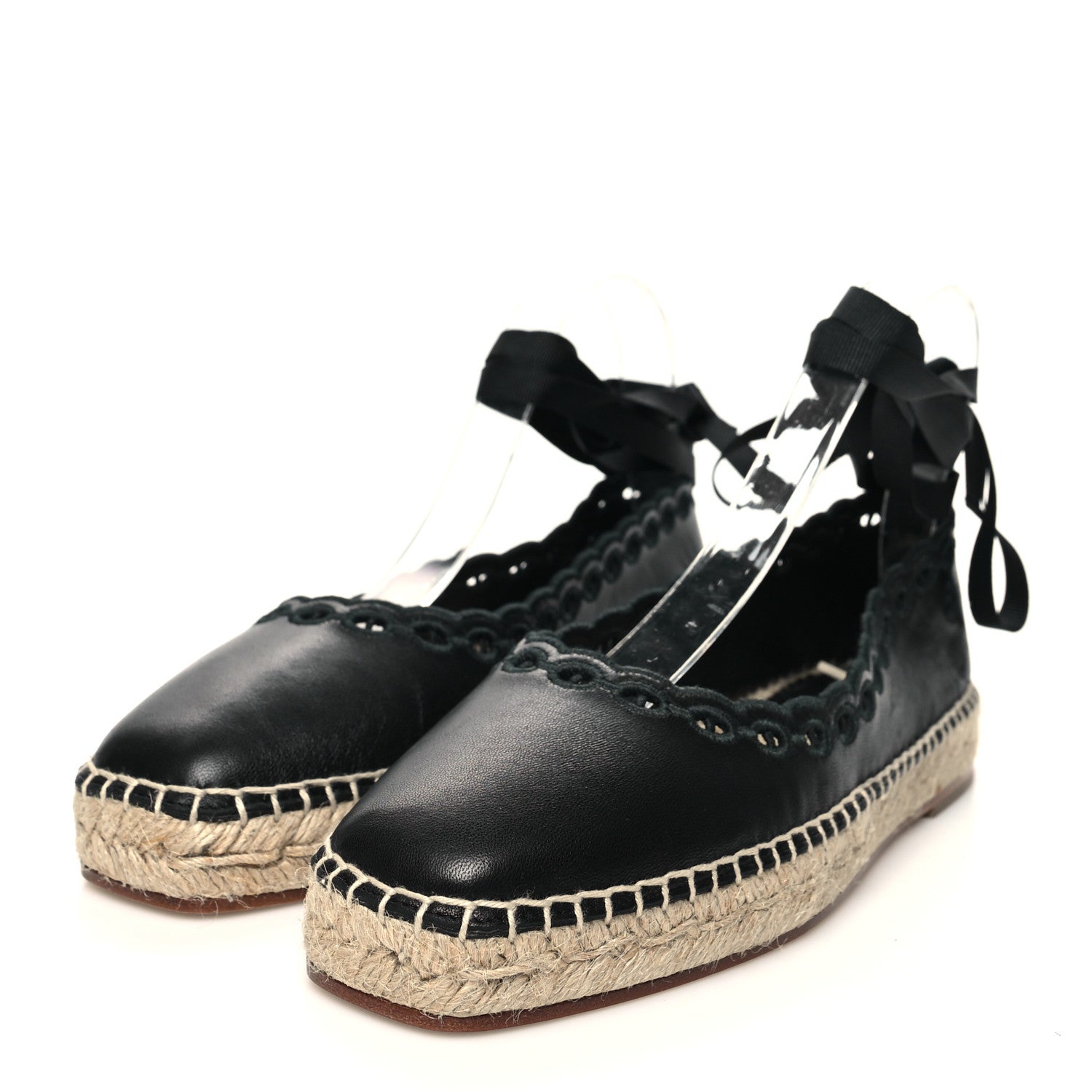 Hermes Nappa Womens Guapa Espadrilles 36 Black 3 of 7