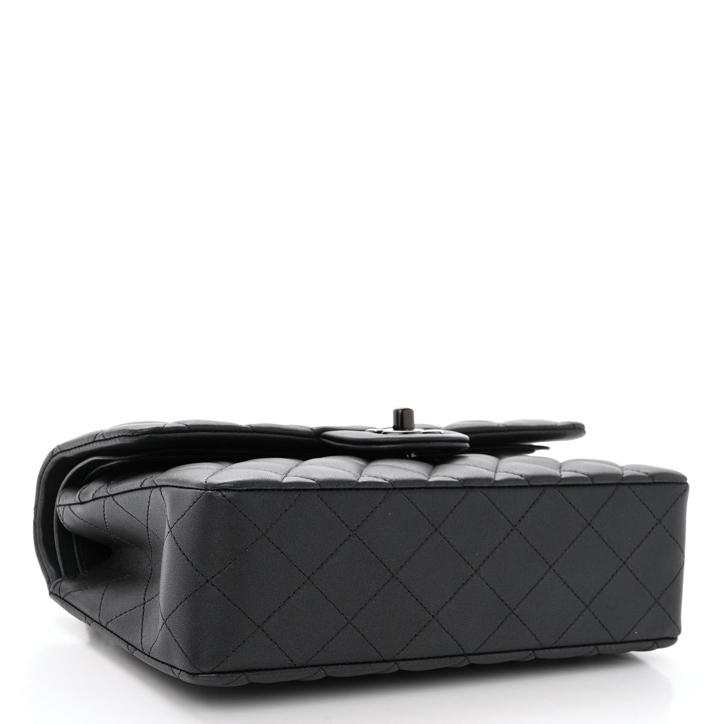 Lambskin Quilted Small Double Flap So Black