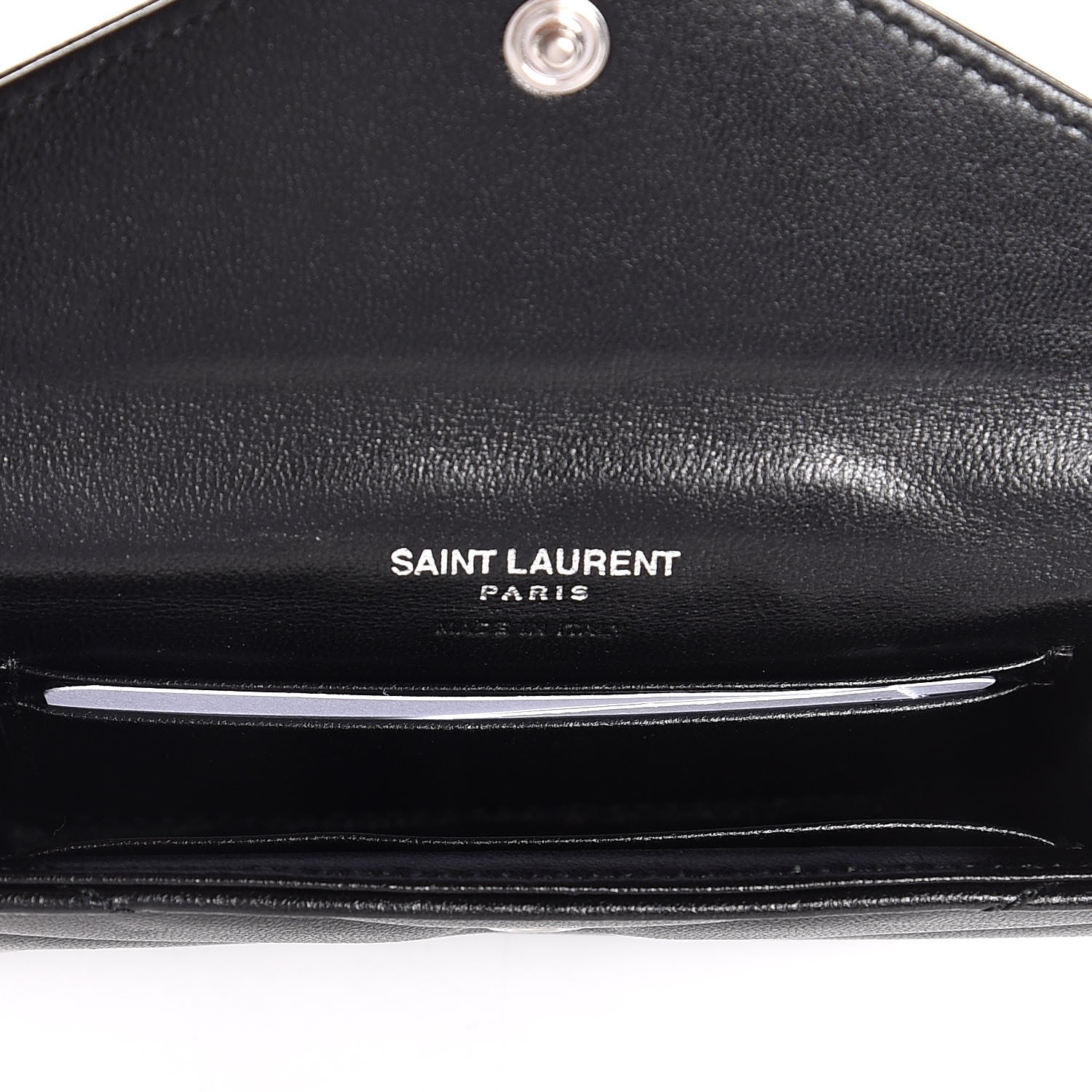 Saint Laurent Lambskin Y Quilted Monogram Small Loulou Envelope Wallet Black 5 of 8