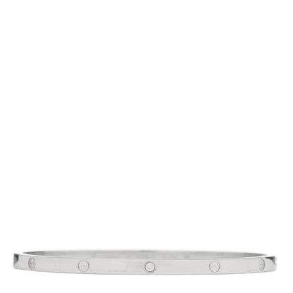 Cartier 18K White Gold 6 Diamond Small LOVE Bracelet 18 1 of 7