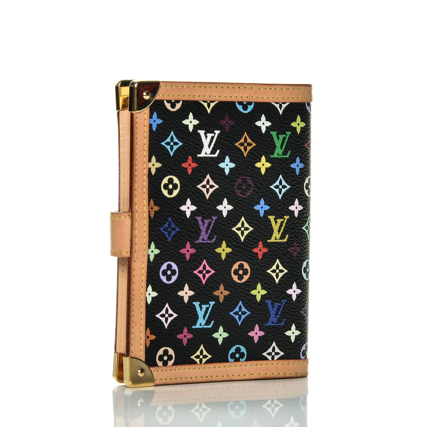 Monogram Multicolor Small Ring Agenda Cover Black