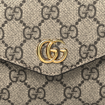 Gucci GG Supreme Monogram Textured Dollar Calfskin Web Mini Ophidia Envelope Shoulder Bag Beige Ebony 8 of 11