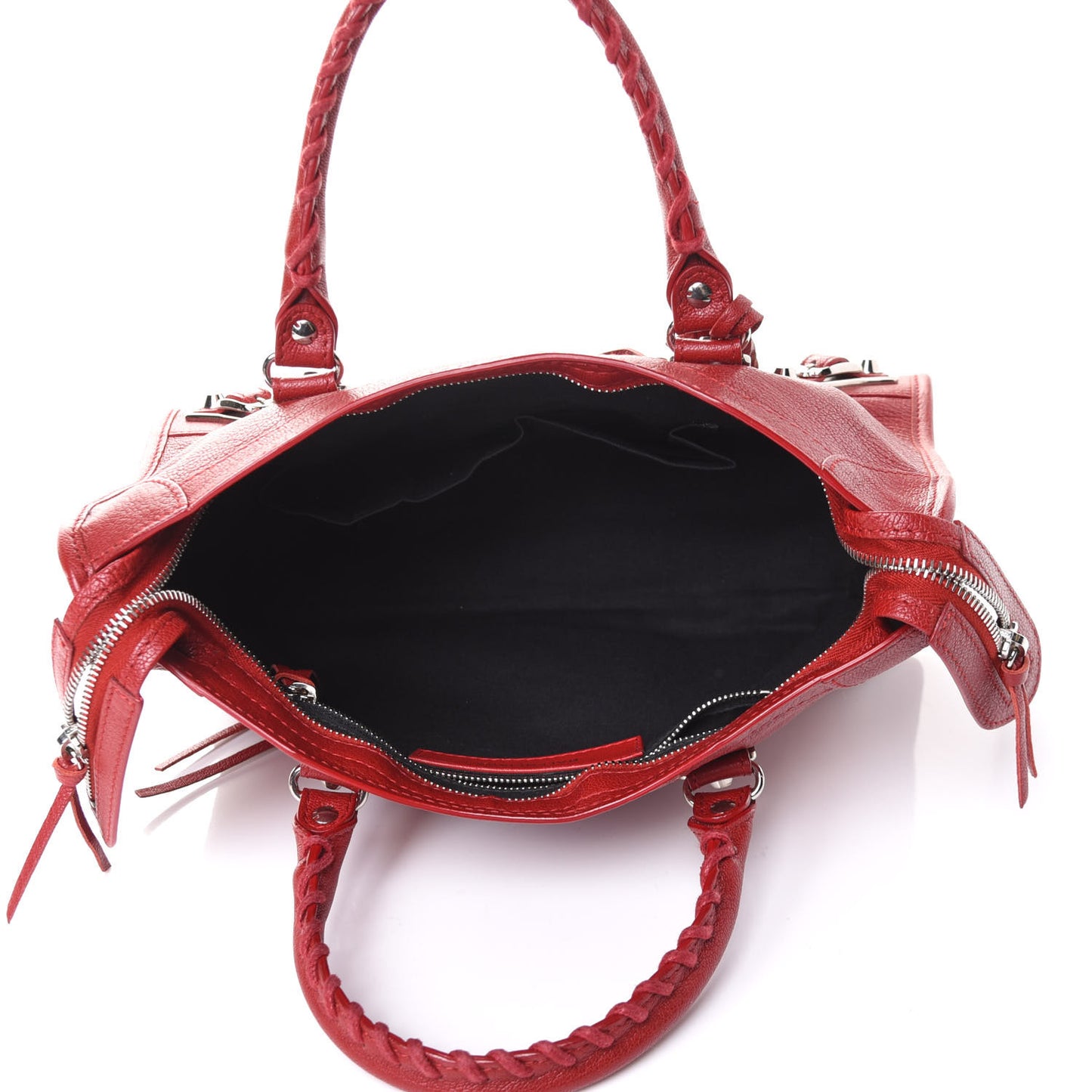 Chevre Silver Metallic Edge Hardware S City Bordeaux