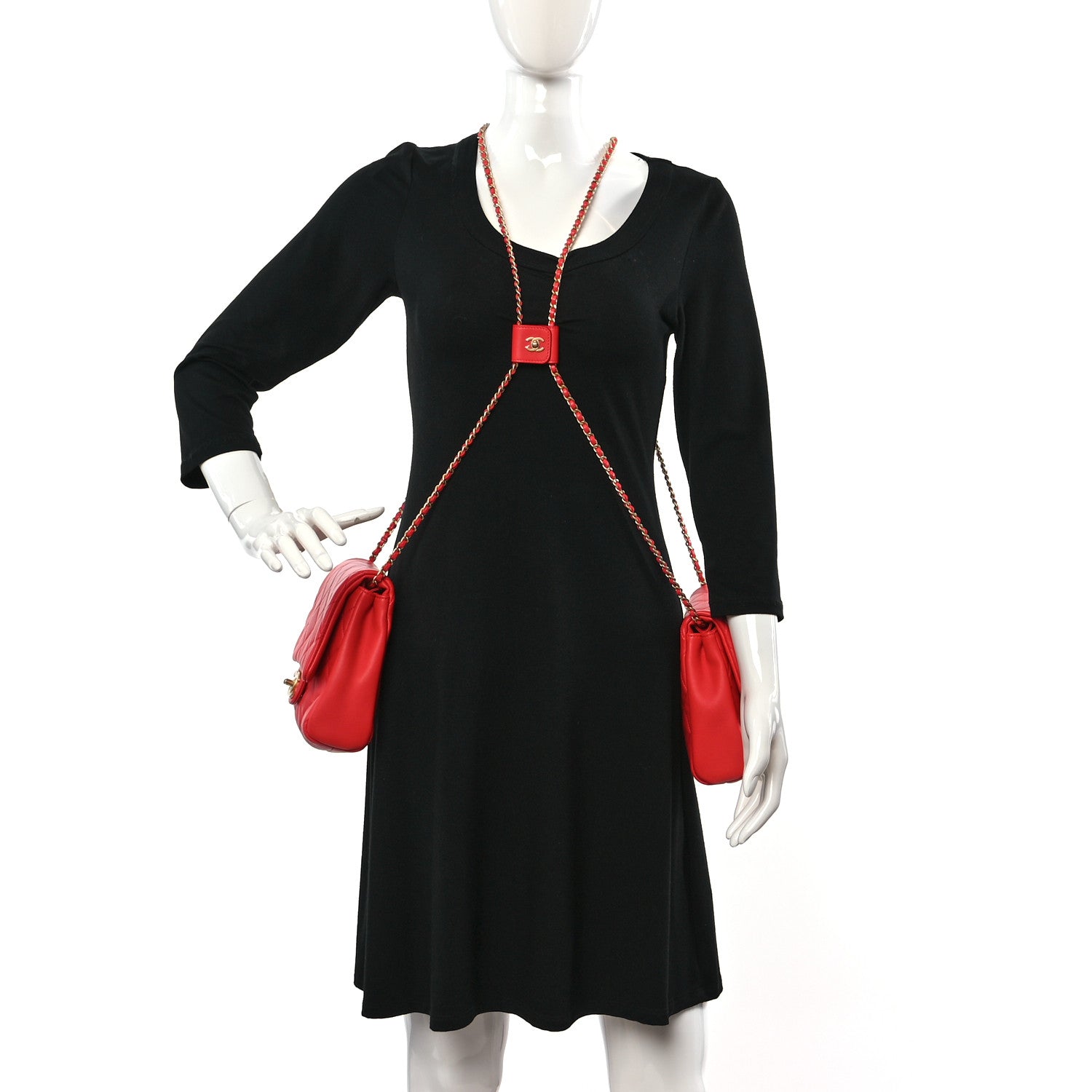 Chanel Lambskin Quilted Side-Packs Red 3 of 11
