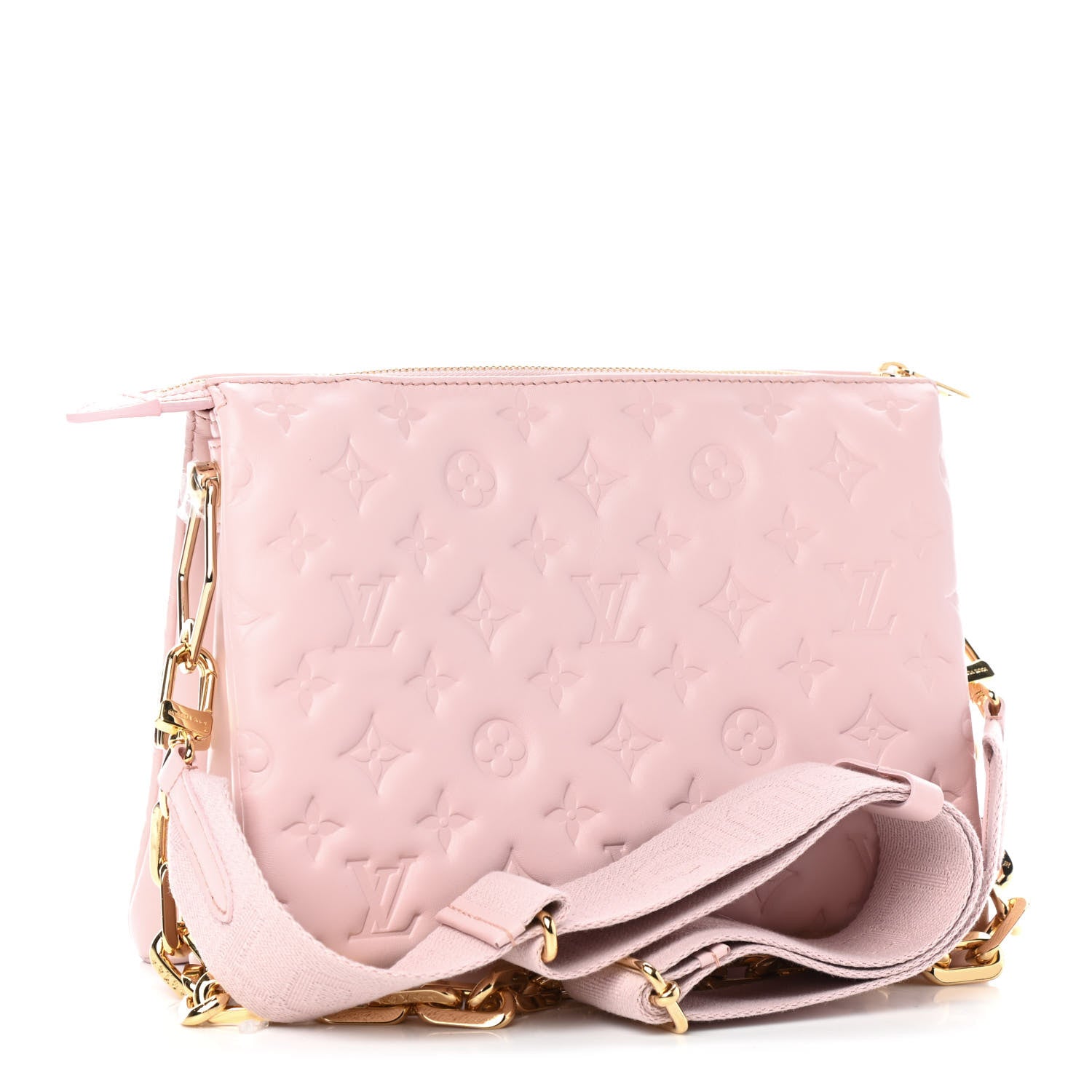 Louis Vuitton Lambskin Embossed Monogram Coussin PM Rose 2 of 5