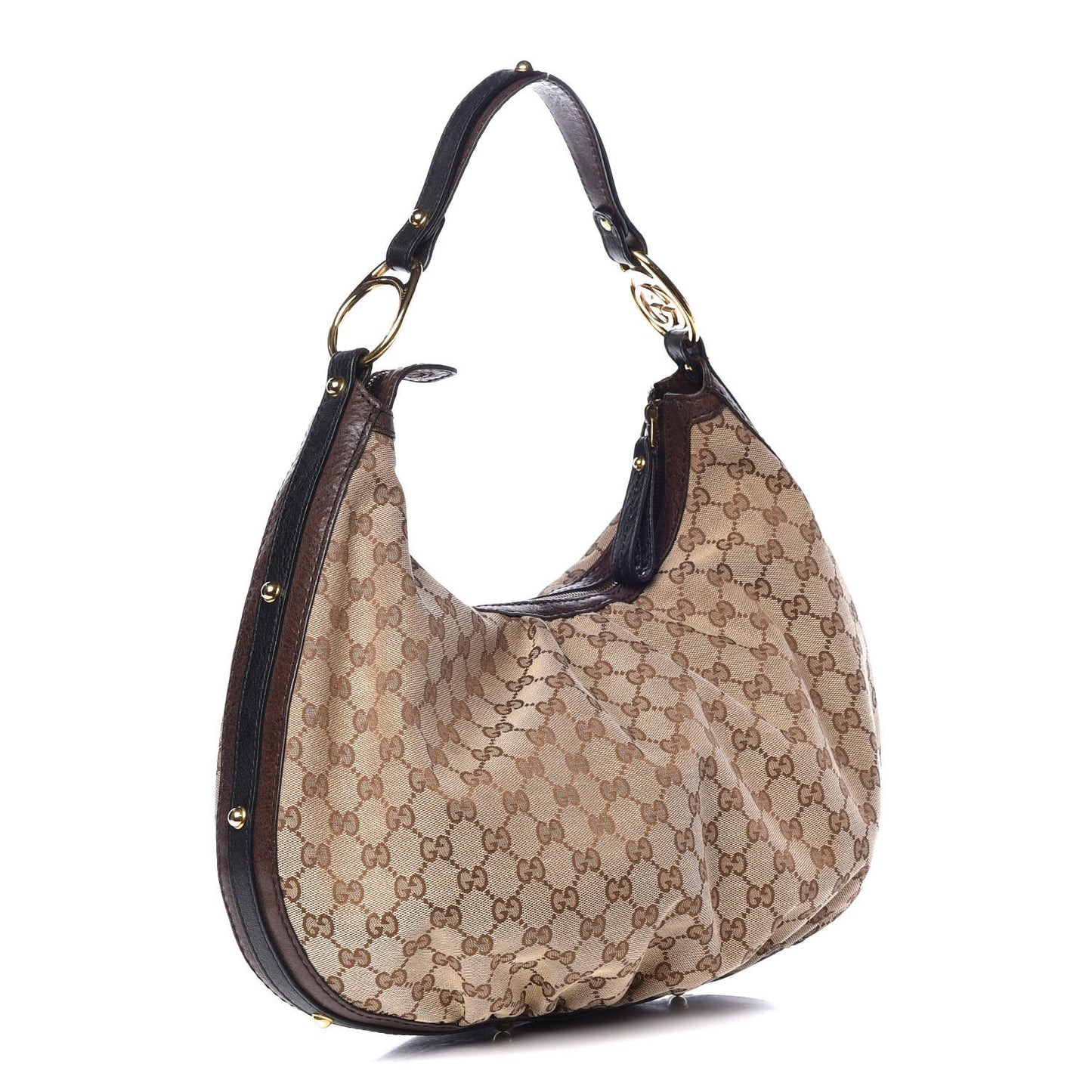 Monogram Medium Interlocking Hobo Dark Brown