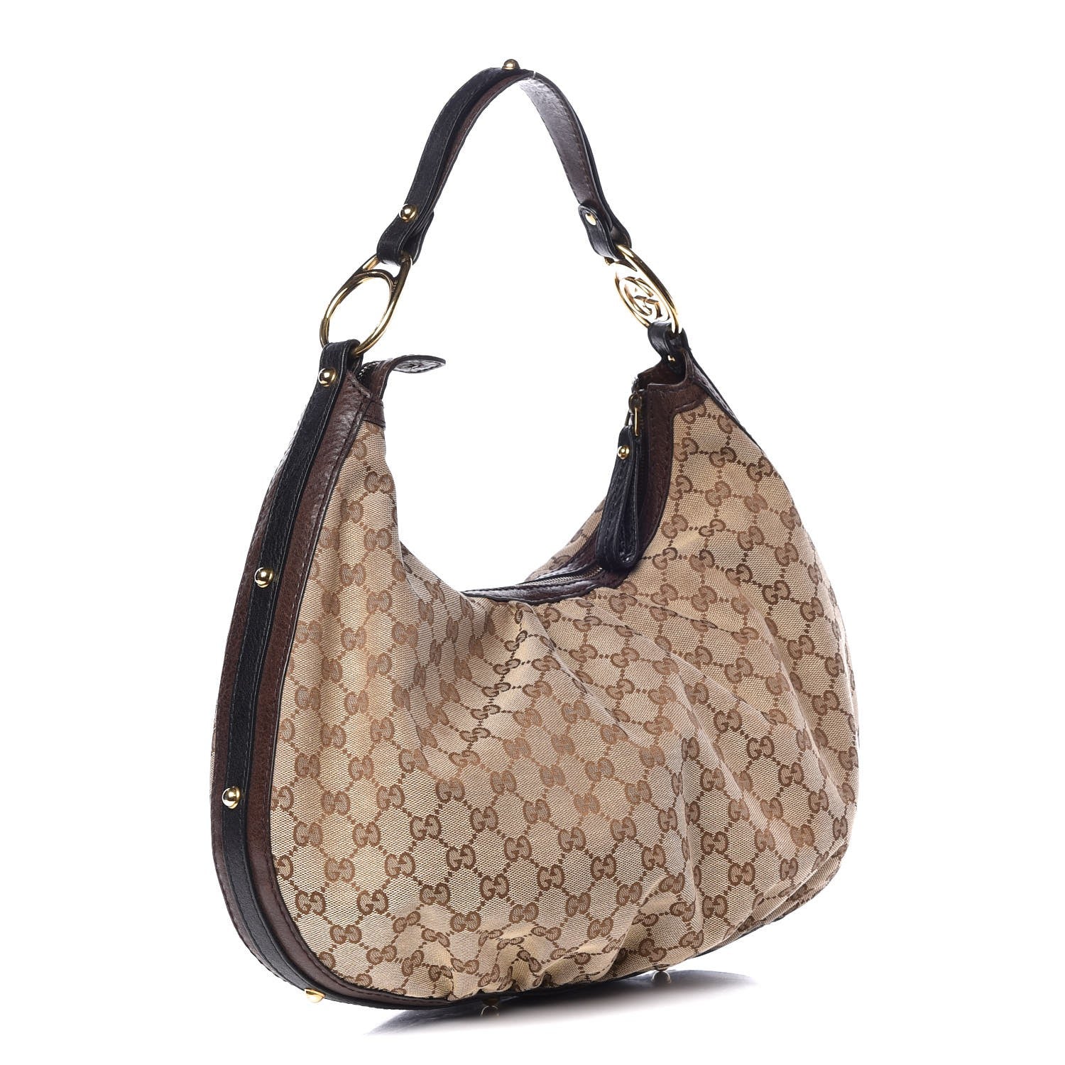 Gucci Monogram Medium Interlocking Hobo Dark Brown 3 of 8