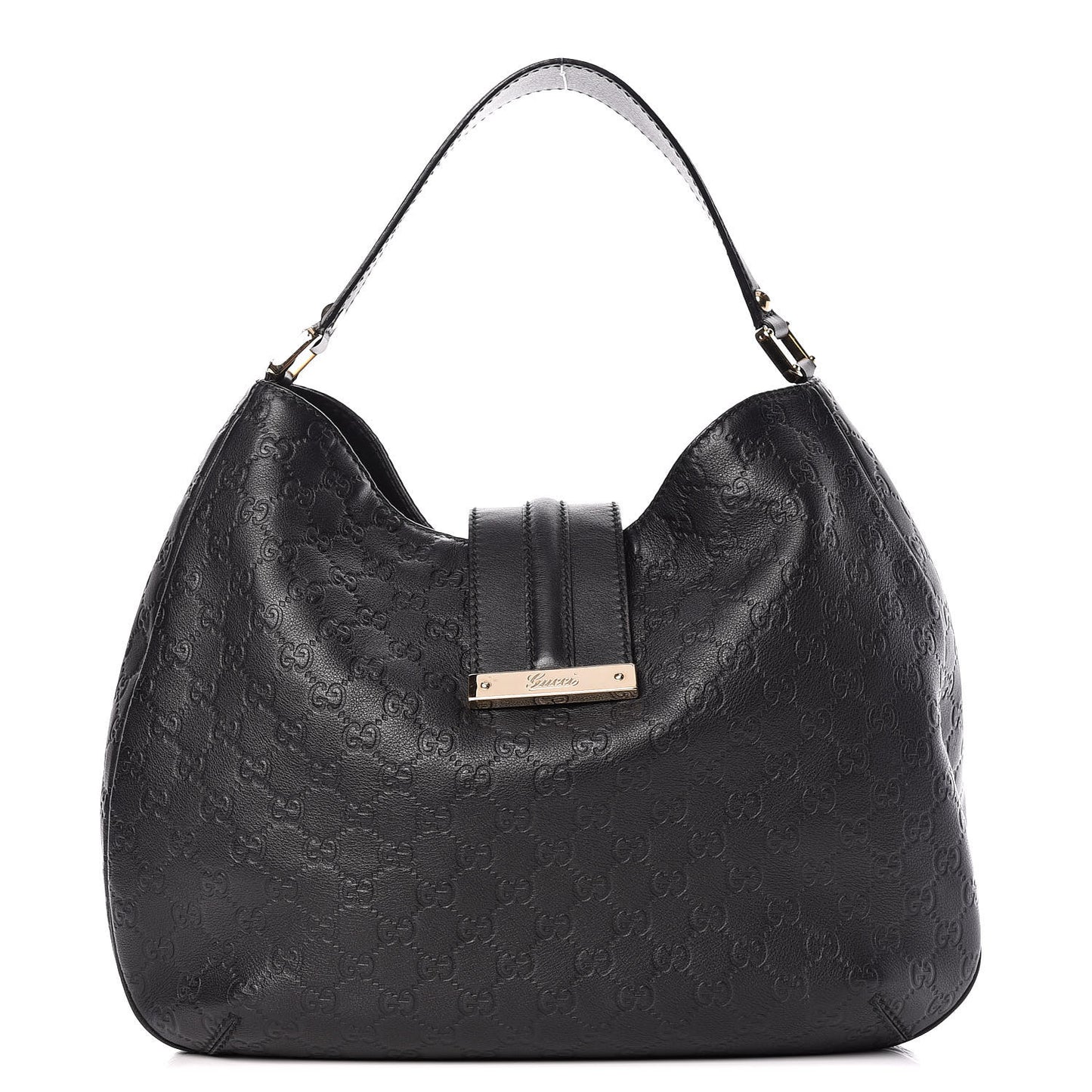 Guccissima Large New Ladies Web Hobo Black