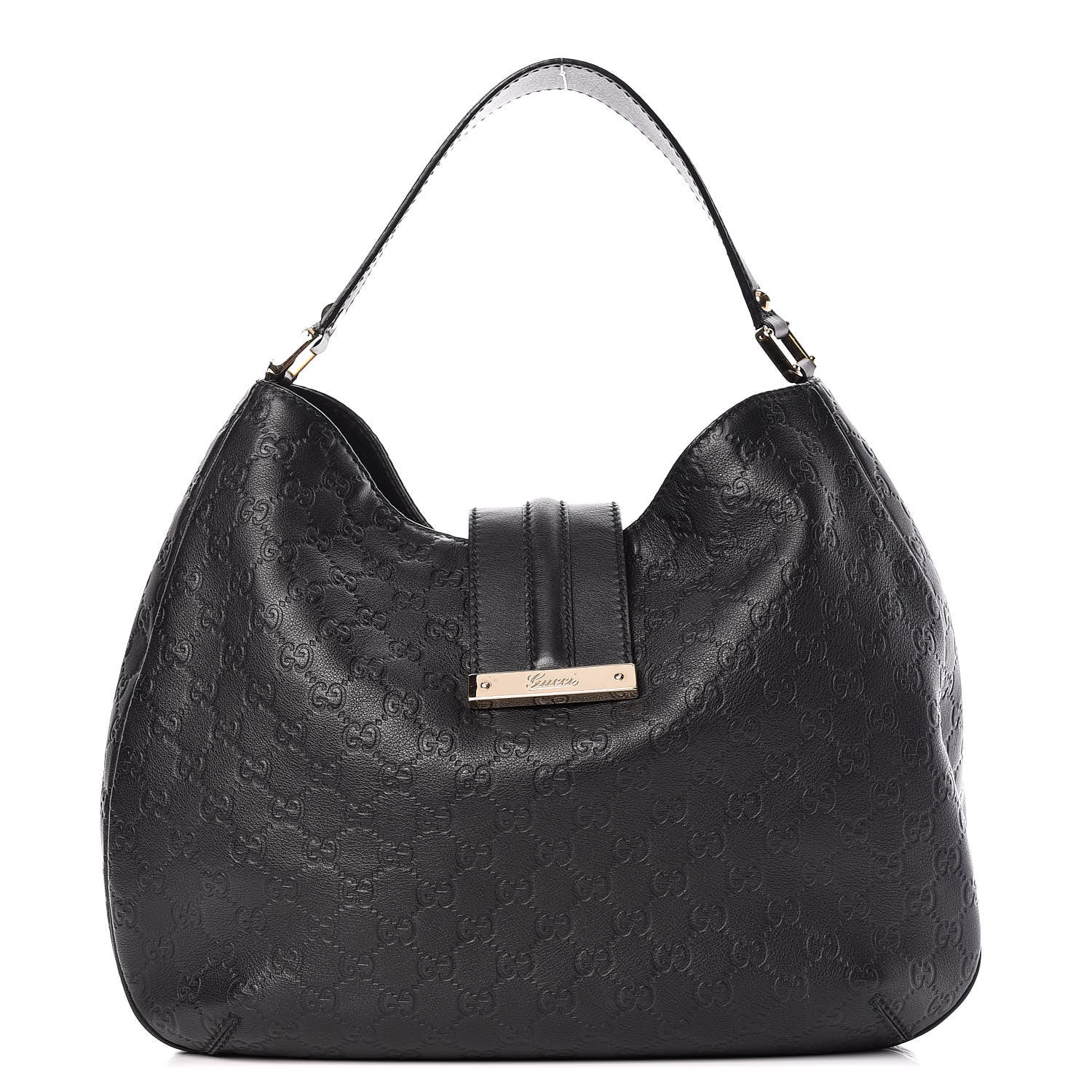 Gucci Guccissima Large New Ladies Web Hobo Black 1 of 11