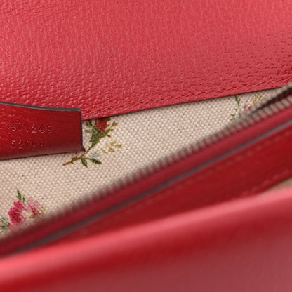 Gucci Calfskin Web Floral Embroidered Small Dionysus Shoulder Bag Hibiscus Red 7 of 11