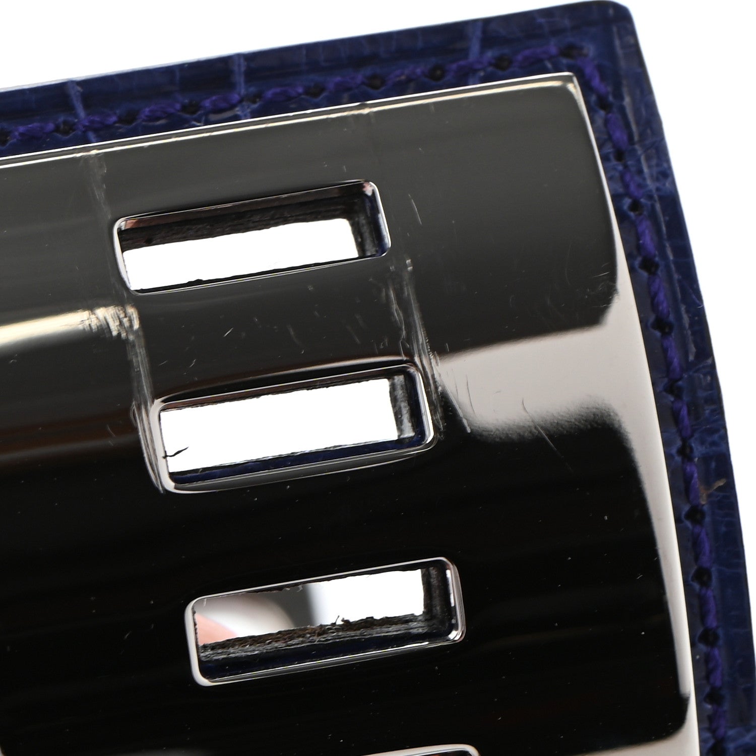 Hermes Shiny Alligator Collier De Chien CDC Bracelet S Bleu Electrique 7 of 7