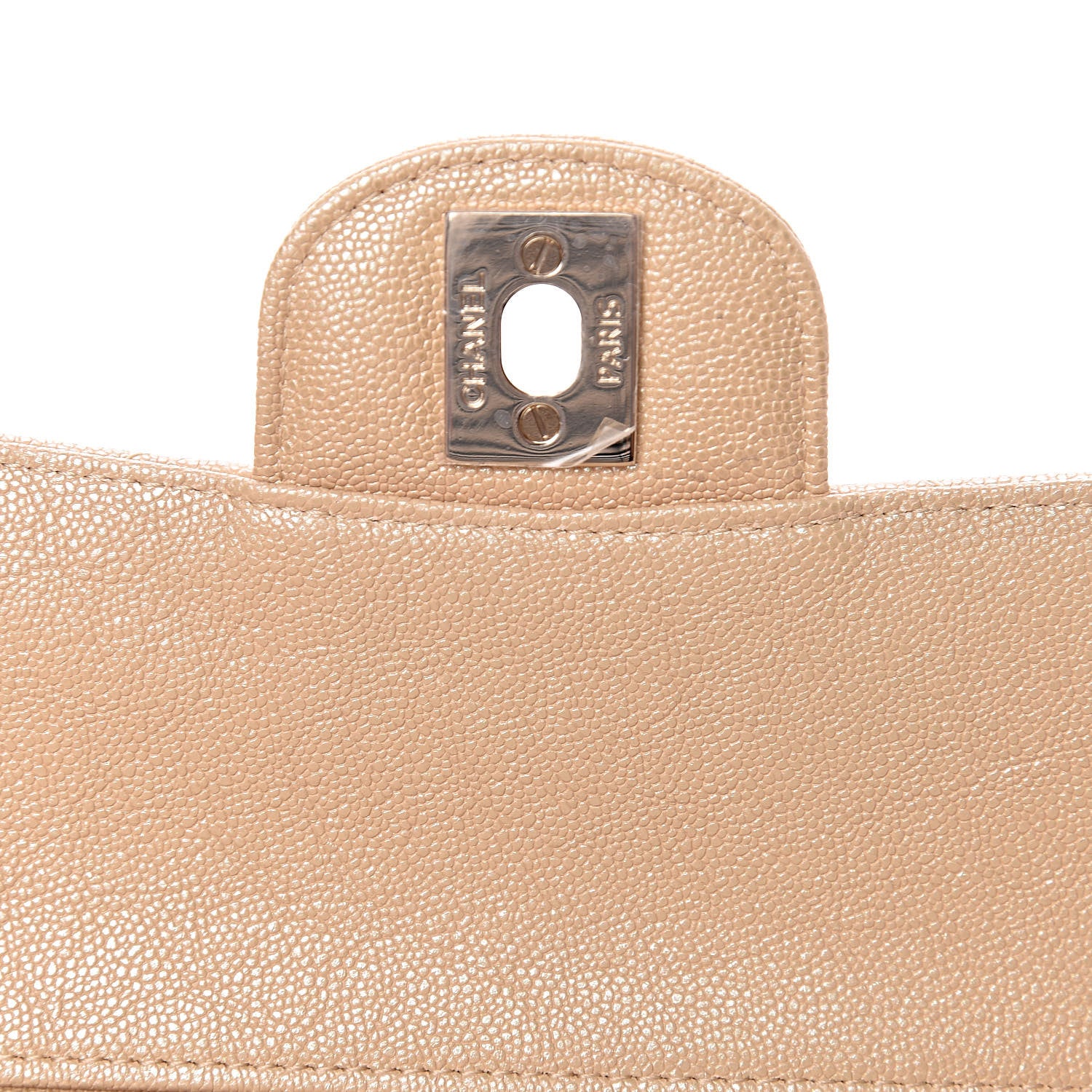 Chanel Iridescent Caviar Quilted Medium Double Flap Beige 11 of 12