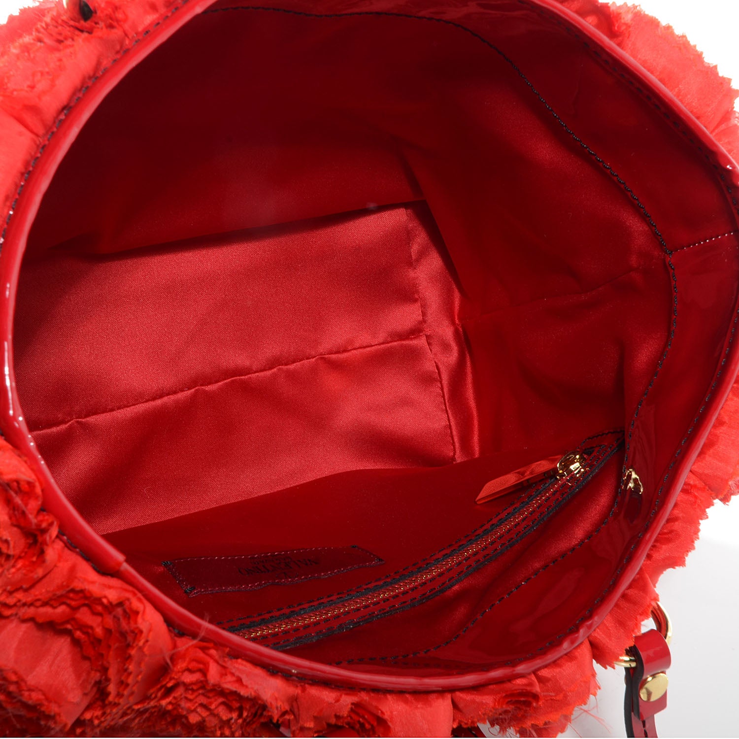 Valentino Garavani Silk Georgette Rosier Small Tote Red 5 of 10