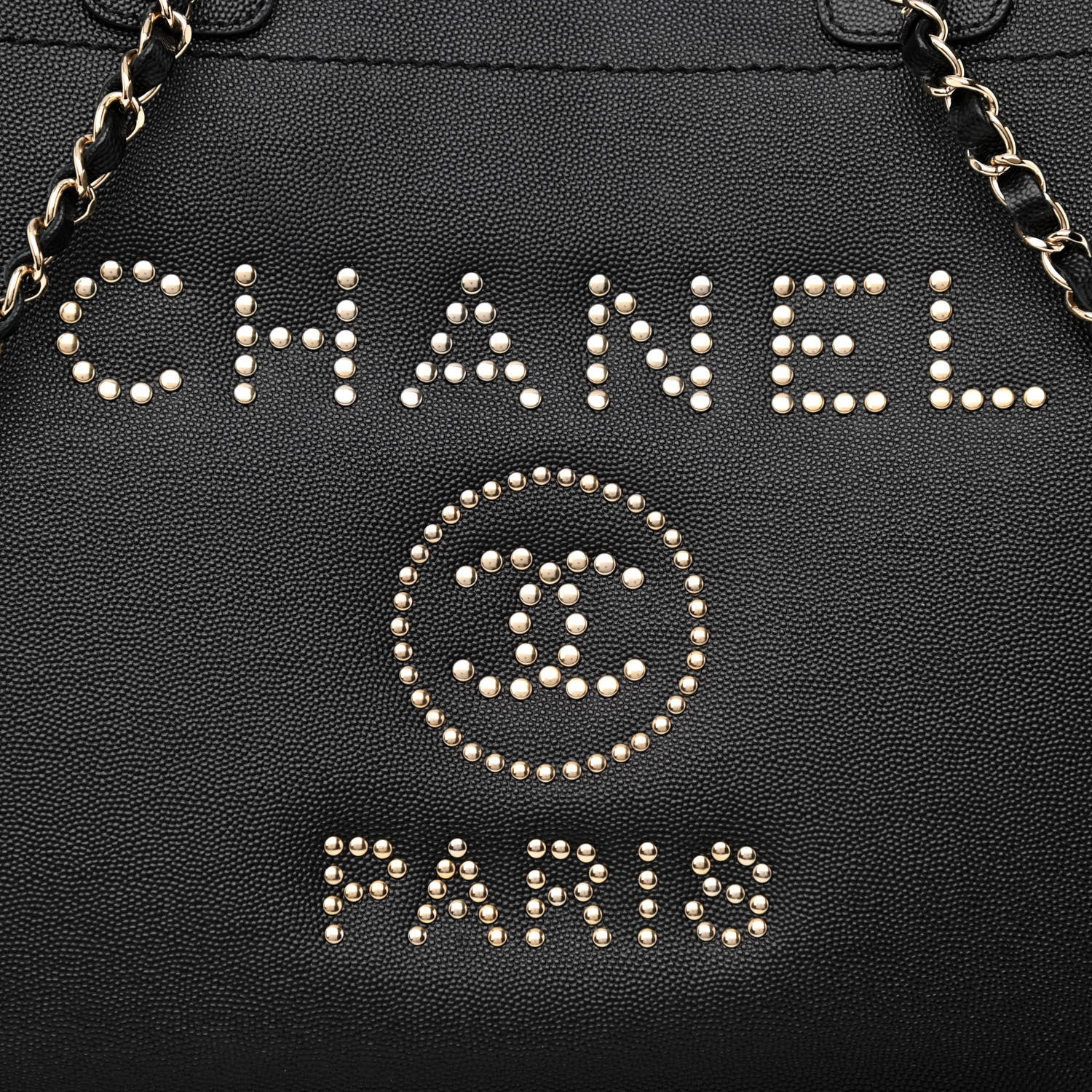Chanel Caviar Large Studded Deauville Tote Black 8 of 10