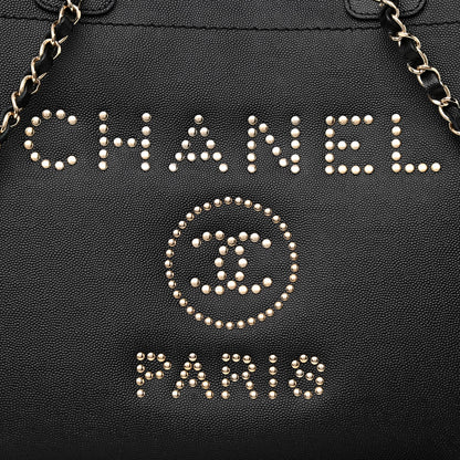 Chanel Caviar Large Studded Deauville Tote Black 8 of 10