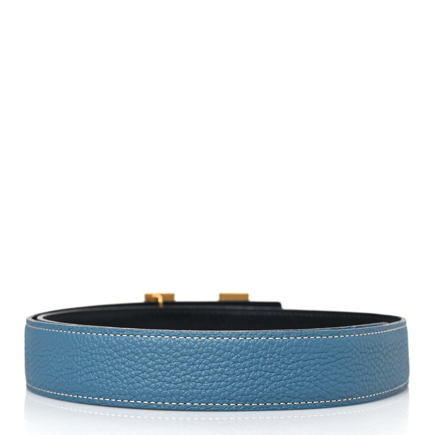 Box Togo 32mm Guilloche H Belt 85 Blue Jean Black