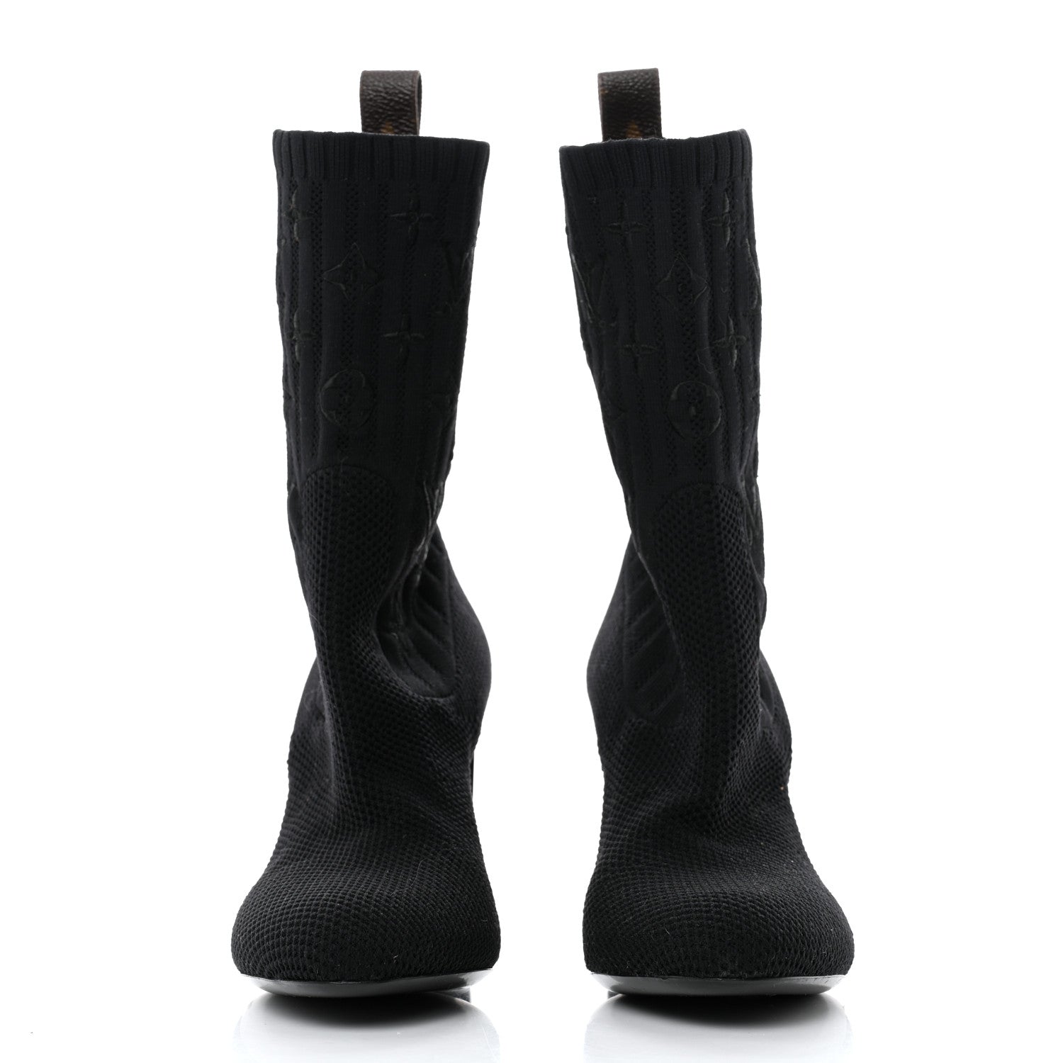 Louis Vuitton Monogram Stretch Fabric Silhouette Ankle Boots 36 Black 2 of 7