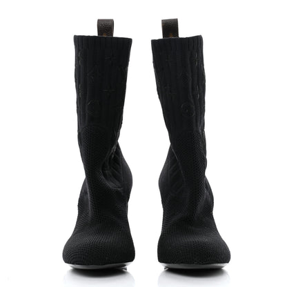 Louis Vuitton Monogram Stretch Fabric Silhouette Ankle Boots 36 Black 2 of 7