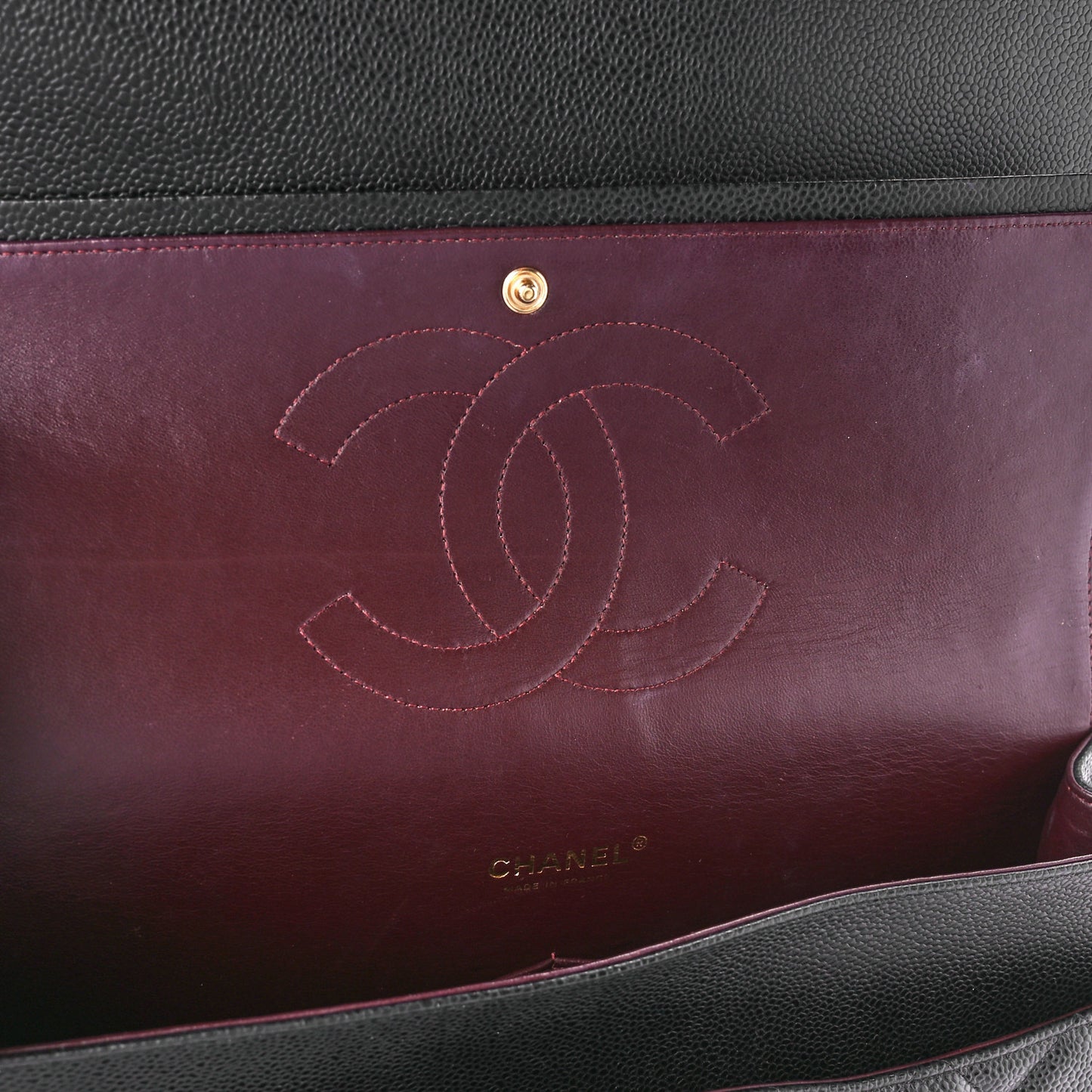 Caviar Quilted Maxi Double Flap Black