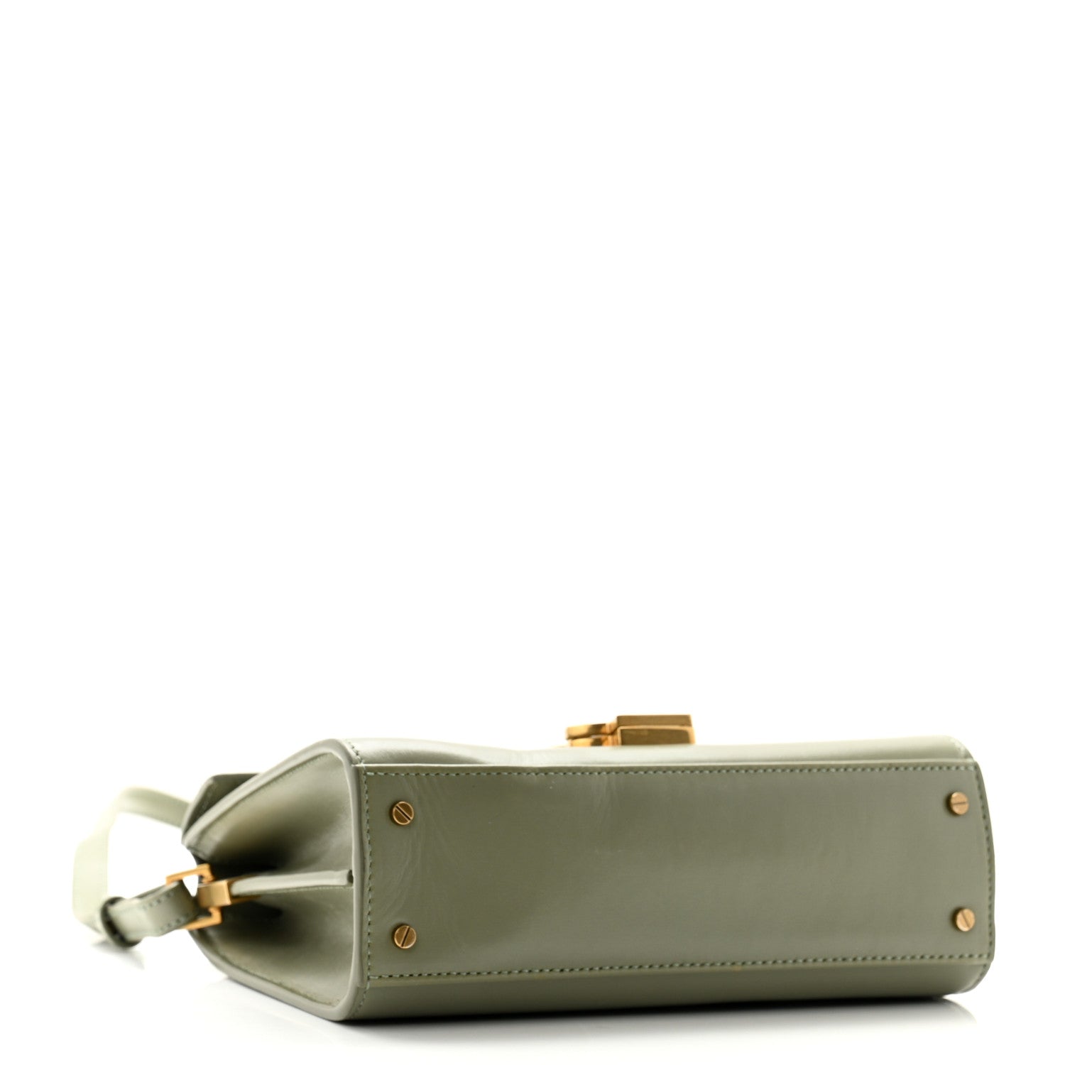 Saint Laurent Calfskin Mini Classic Monogram Cassandra Top Handle Light Sage 4 of 11